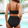 Women's Color Swimsuit Split High Waist Sexy Bikini Two-piece Set