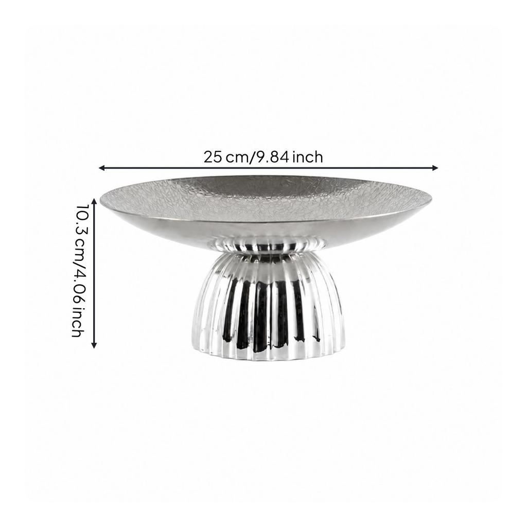 Metal Pedestal Fruit Bowl Sturdy High Footed for Entryway