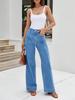 Women's High Waist Wide Leg Jeans Stretch Denim Baggy Loose Fit Pants with Pockets
