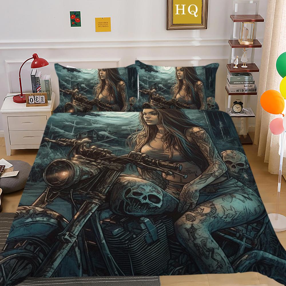 Beauty Skull Printed Bedding Cover Twin Size Microfiber Home Textiles Teen Cool Fashion Home Bedclothes
