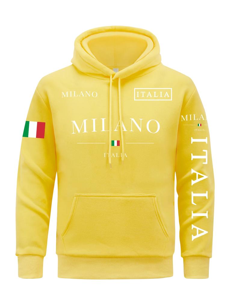 Flag Of Italy Men Hoodie Milan City Hoodies 3d Print Hoody For Man Casual Spring Autumn Clothing Top