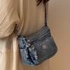 Denimowa Torba na Ramię Damska Torba Podróżna Wielowarstwowa Torba Crossbody