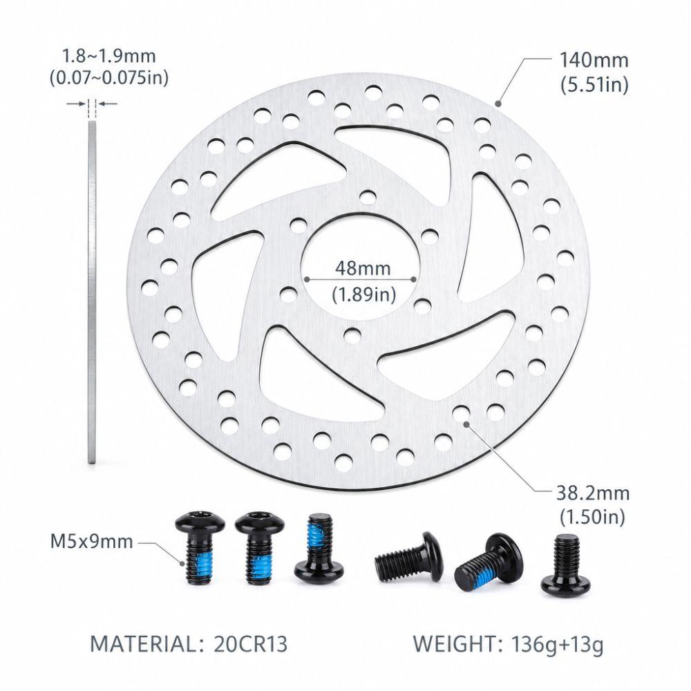 48 Mm Hole Spacing Bicycle Brake Disc 140mm Diameter Bike Disc Brake  Brake Rotor Replacement