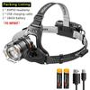 9000LM Zoom Headlamp Super Bright XHP50 Sensor LED Head Torch Usb Rechargeable Outdoor Camping Searching Headlight Flashlight