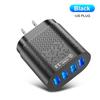 VAORLO 3A Charging Port Fast Charger 4 USB Port LED Light Quickly Charge EU US Plug 48W Charging