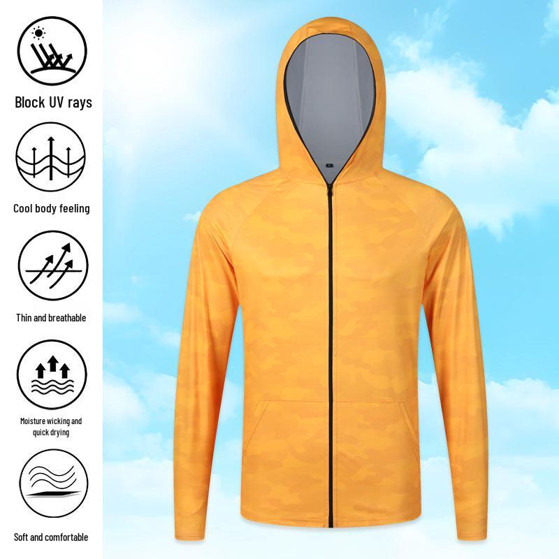 Men's Lightweight Camouflage Ice Silk Sun Protection Suit for Outdoor Fishing - Breathable & Anti-Mosquito