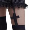 Gothic Cross Stockings, Over-The-Knee Socks with Garter, Sexy Pantyhose