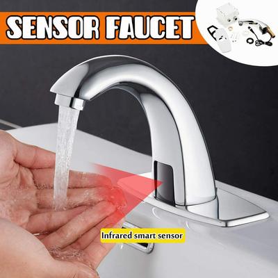 Rubinetto per lavabo con sensore infrarossi automatico Cucina Intelligente Senza contatto Lavello Rubinetto Freddo Monocomando Montaggio su piano + Scatola controller