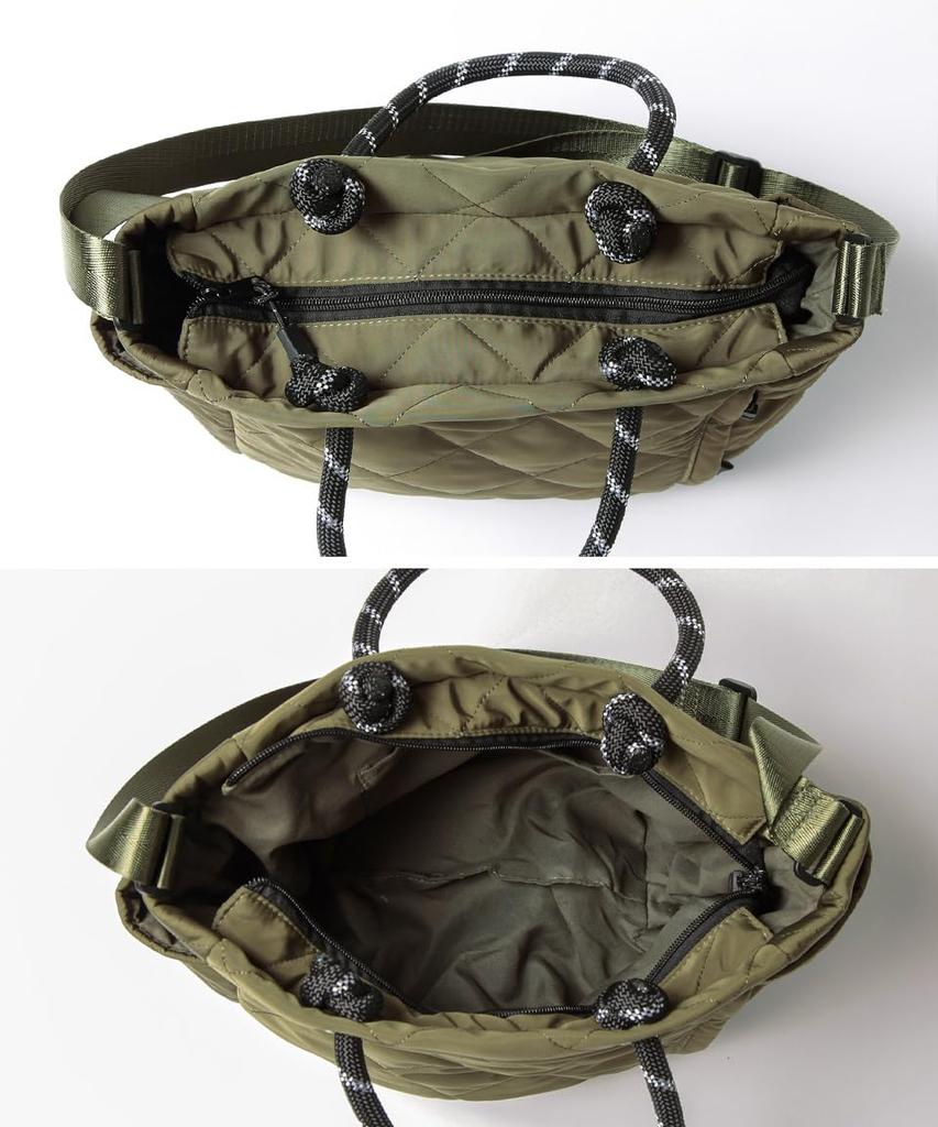 Grey Tote Bag for Large Shoulder [Altro Rose] Women, Capacity, 2-Way, Bag, Handbag, Over-the-Shoulder, Zippered, Lightweight, Quilted, Mother's Bag,