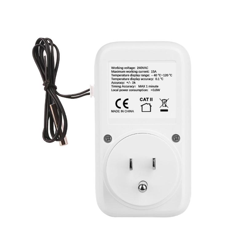 Controlled WiFi Thermostats Outlet with Timer Function & LED Indicates Programmable Socket for Indoor Appliances
