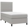 3141913 vidaXL Lit à sommier tapissier avec matelas Gris clair 100x200cm Tissu