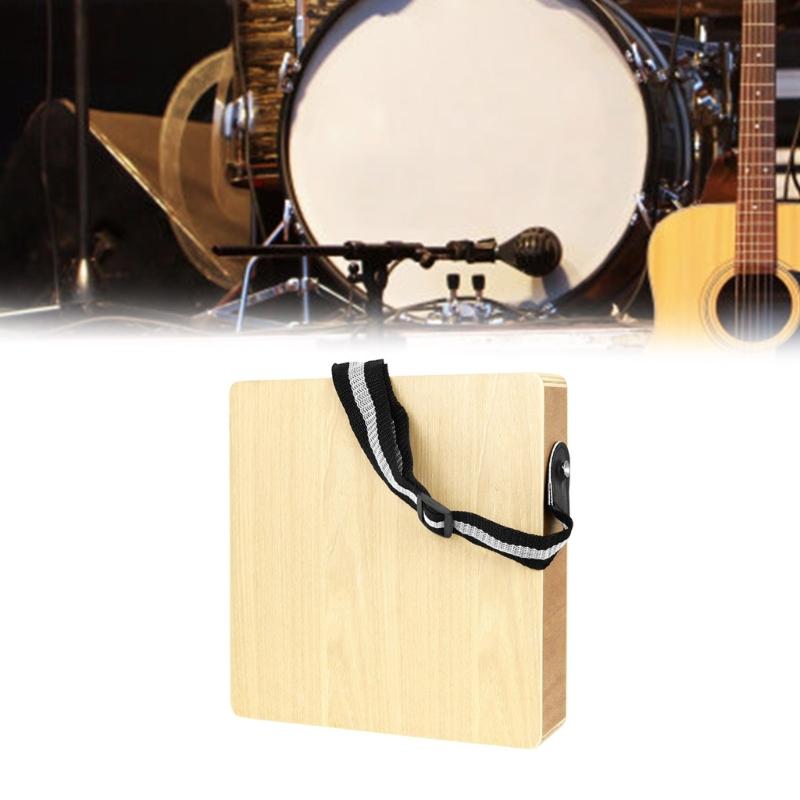 Basic Box Drum Percussion Box Flat Hand Drum Travel Cajon Box Drum with Strings