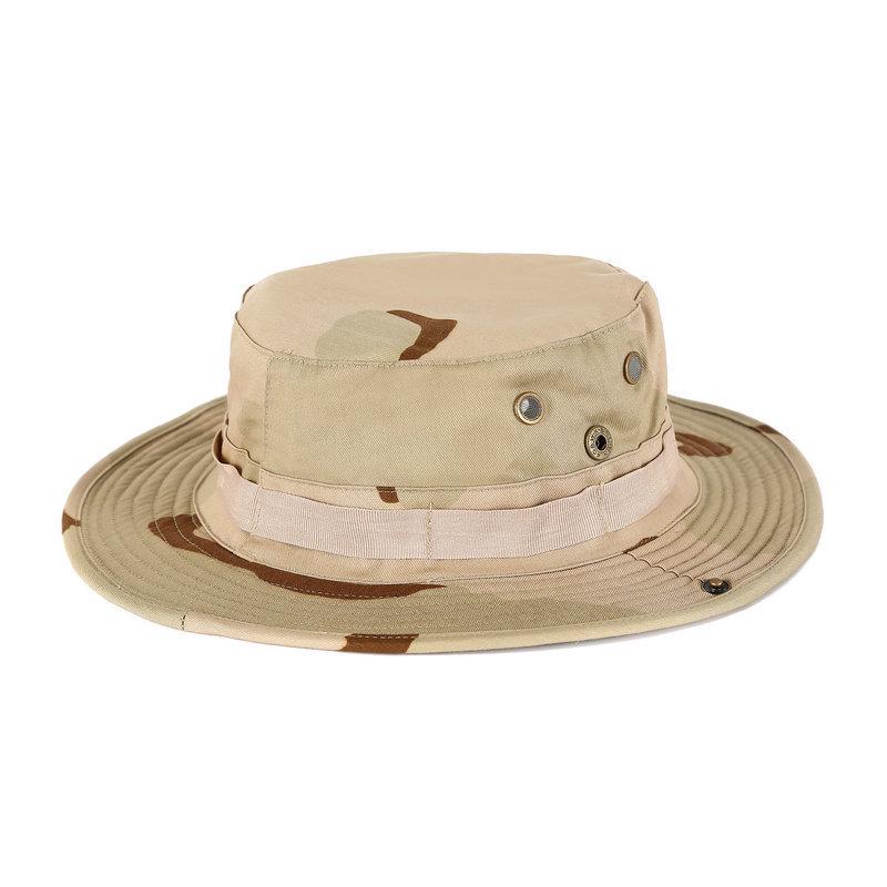 Herren Camouflage Sonnenschutz Fischerhut - Outdoor Angelhut mit runder Krempe