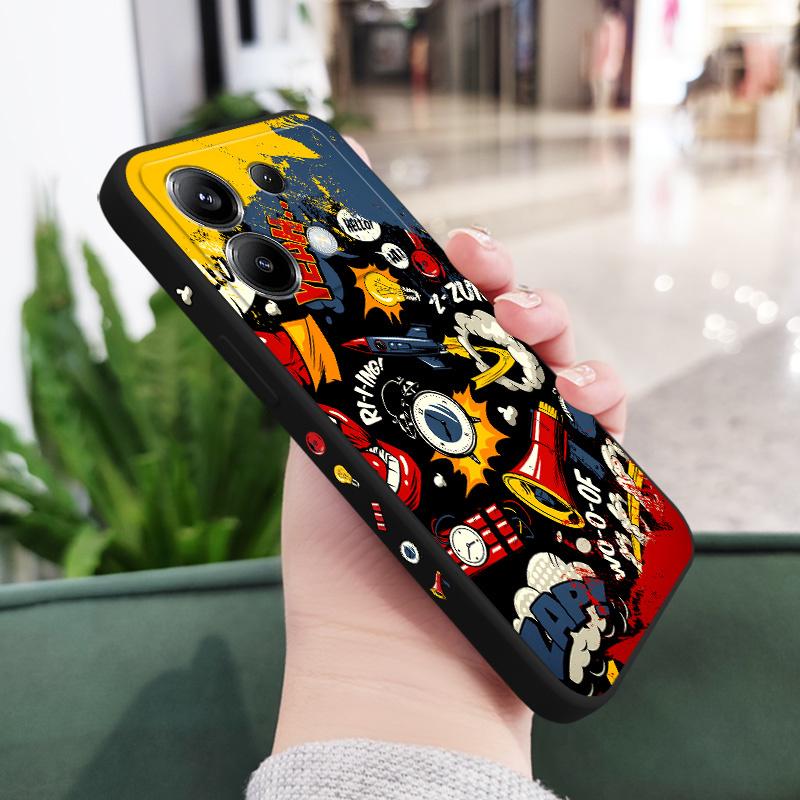 

Cartoon Blast Phone Case For Xiaomi Poco F8 F7 X7 X6 F6 M6 M5 M5S F5 X5 F4 X4 M4 F3 X3 Ultra Pro GT Silicone Cover Poco X6 чёрный
