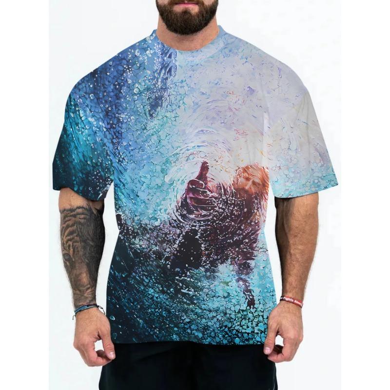 Fashionable 3D Printed T-shirt with Cool Printed Street Trendy Animal Series Round Neck T-shirt