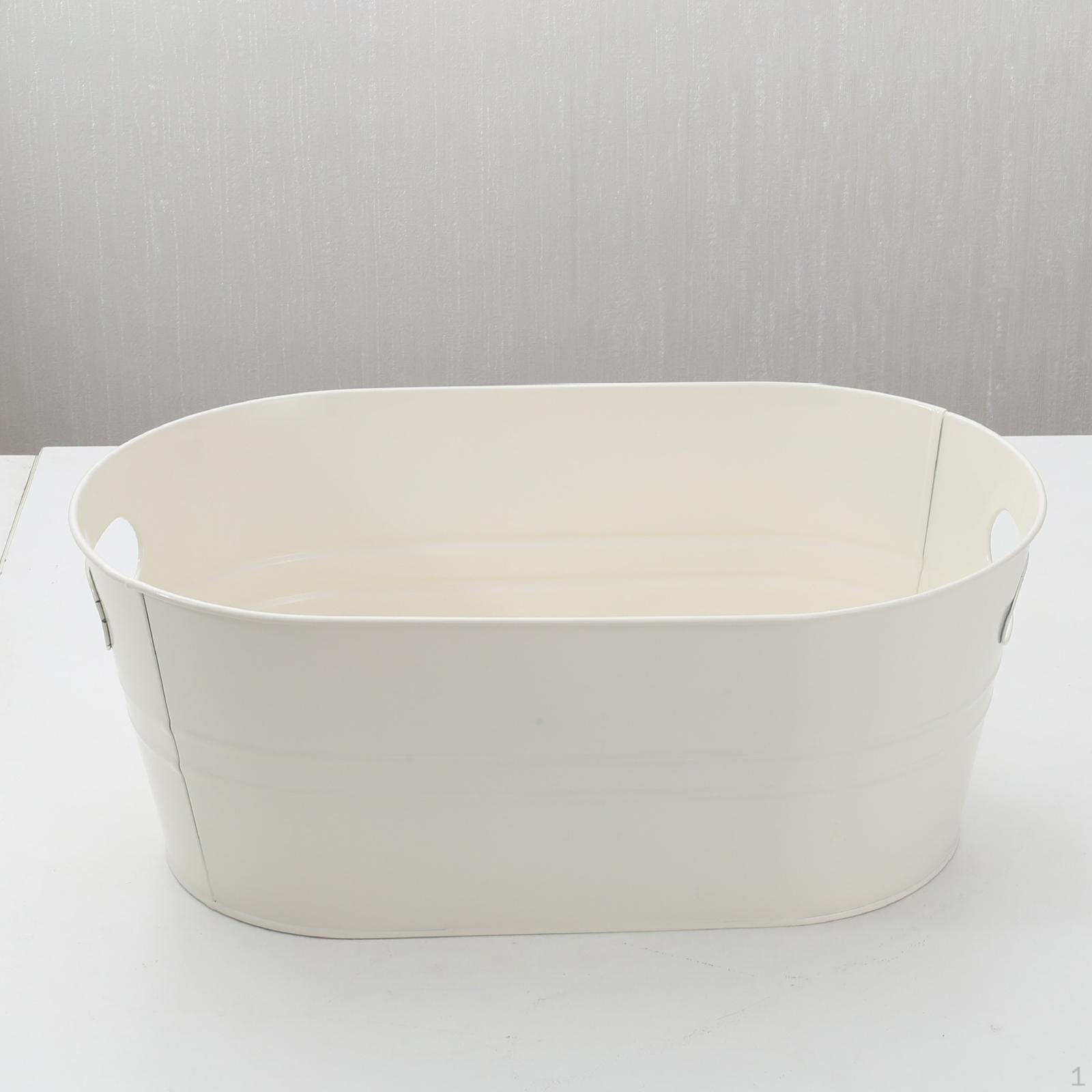 

Oval Beverage Tub with Handle for Ice Storage, Ideal Parties and Restaurants білий