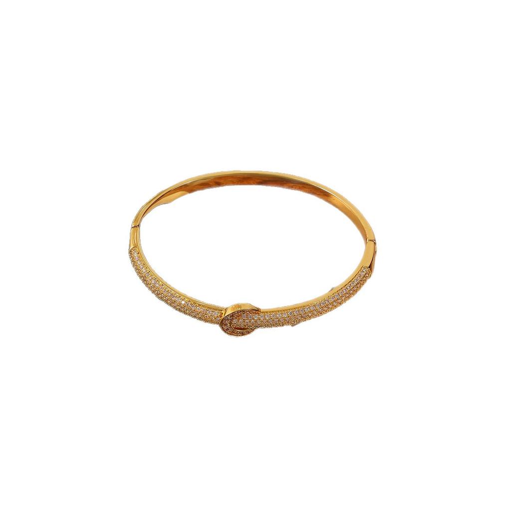 Two-Tone Gold & Silver Rhinestone Bracelet for Women - Luxurious, Versatile, and Elegant Hand Jewelry
