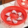 Festive Red Round Plastic Drying Sieve for Household Use