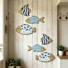 3 Pcs Wood Fish Nautical Wall Decor Beach Coastal Fish Wall Art Rustic Fish Hanging Sculpture for Bathroom Lake House Decor
