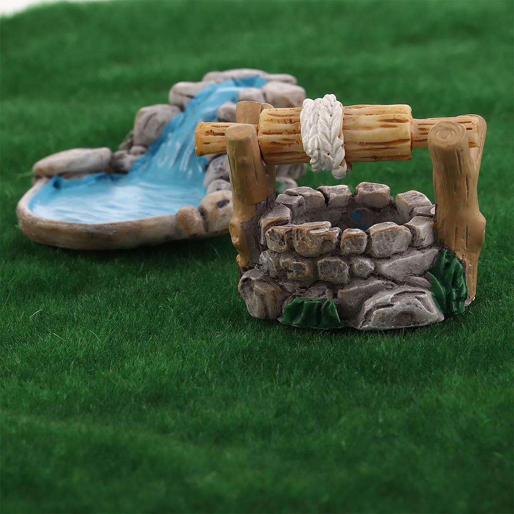Pot Mini Micro Bonsai Lawn Resin Beautiful Garden Miniature Landscape Crafts Decor Retro Figurines