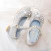 Girls' Pink Rhinestone High Heels - Elsa Princess Fashion Show Shoes, Spring/Autumn Style