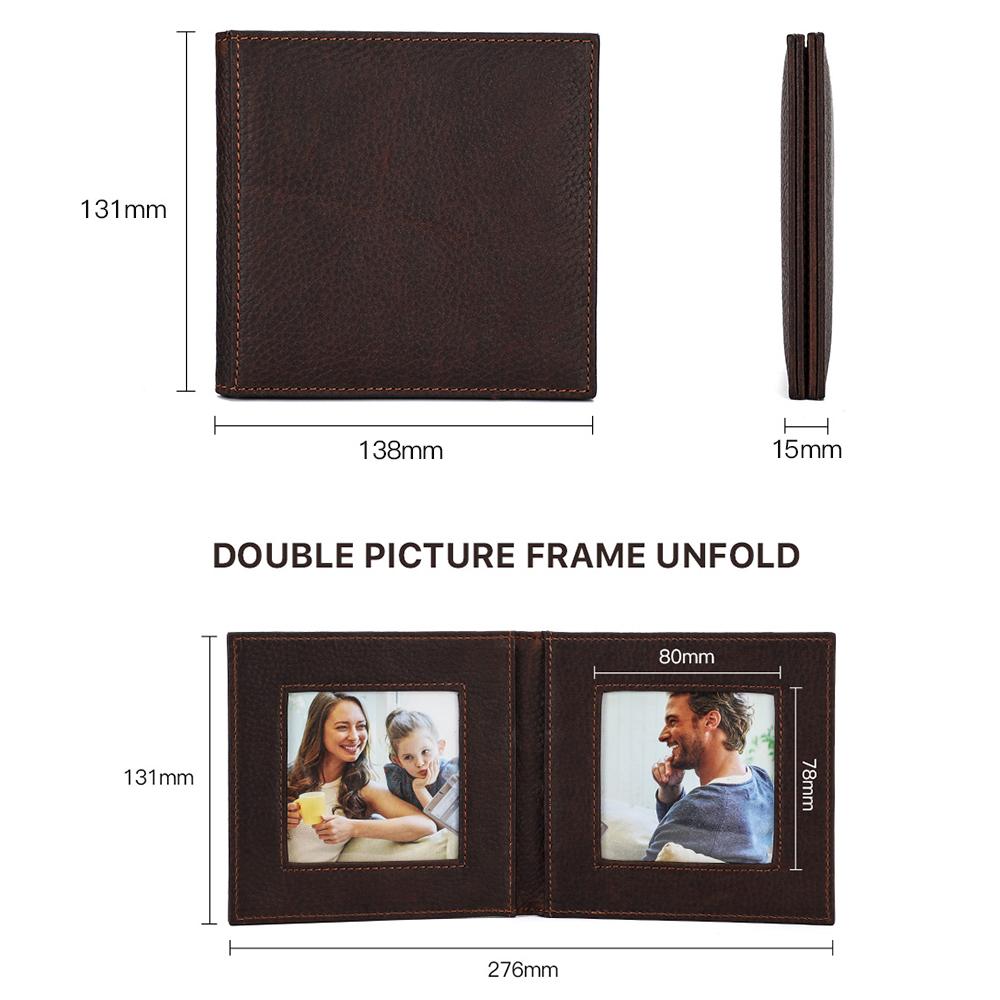 CONTACTS FAMILY Vintage Genuine Leather Desktop Picture Frame Children Family Lover Table Photo Frame