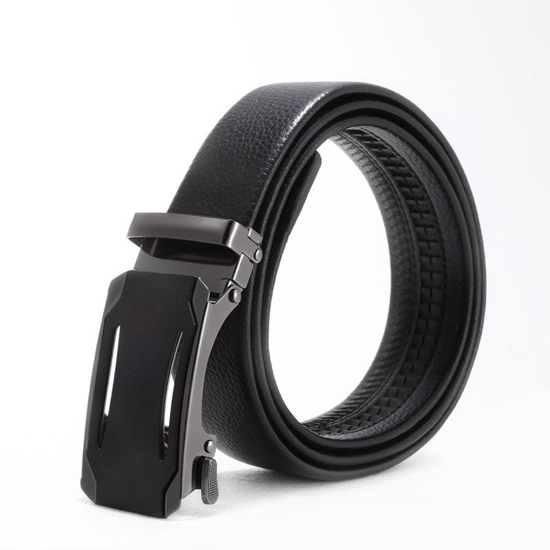 Men'S Belt No Standard Casual Belt Foreign Trade Youth Simple Automatic Buckle Imitation Leather Iron Buckle Belt