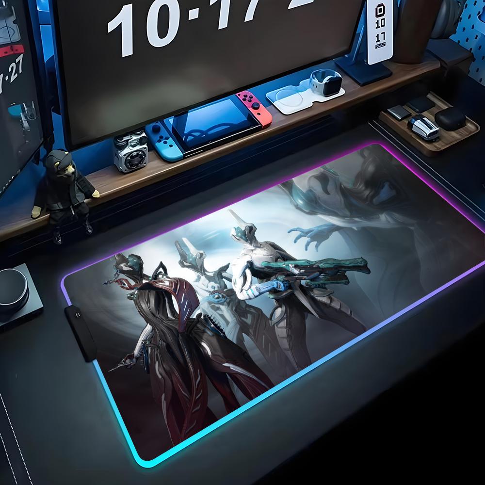 

Игровой коврик для мыши Warframe RGB Игровой коврик для мыши Большой светодиодный коврик Настольный коврик для ПК Светящийся коврик для мыши Большие коврики для клавиатуры Настольный ковер С RGB600x300x3mm