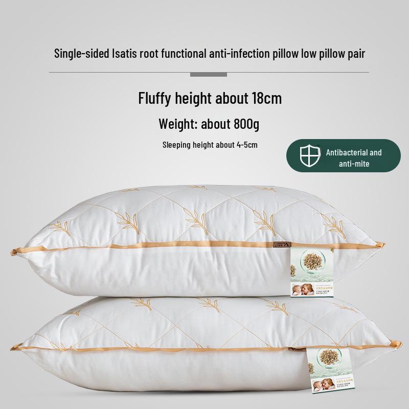 

Пара вышитых гостиничных подушек из чистого хлопка с антибактериальной основой из перьевого бархата на основе трав, защита от клещей. 48*74cm