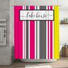 Lake House Shower Curtain Modern Striped Design with Fresh Color Scheme for Bathroom Decorations Pink Gray White Yellow Black Cu