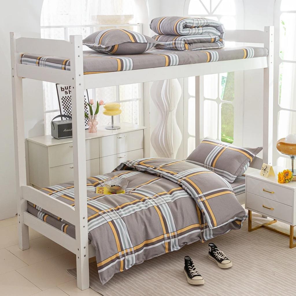 Plant Cashmere Student Dormitory Three-piece Bed Kit Single Double Household Bed Sheet Quilt Cover Popular