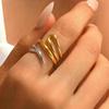 Cross-Border Artistic Irregular Line Design Stainless Steel Adjustable Index Finger Ring