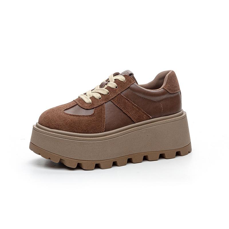 Buty Dexun gruba podeszwa wewnętrzne podwyższenie wysokości damskie nowe matowa skóra retro casual moda sportowe buty deskorolkowe buty dla studentek