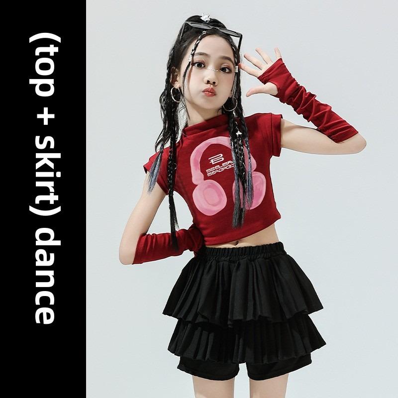 

Костюмы для джазовых танцев для девочек, модная одежда, детские костюмы для дефиле, танцевальные костюмы для девочек в стиле хип-хоп 170