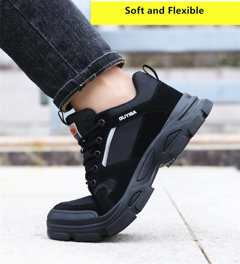 Anti Puncture Working Summer Shoes Mens Safety Work Shoes with Steel Toe Anti-slip Work Sneakers Protection Work Boots for Men