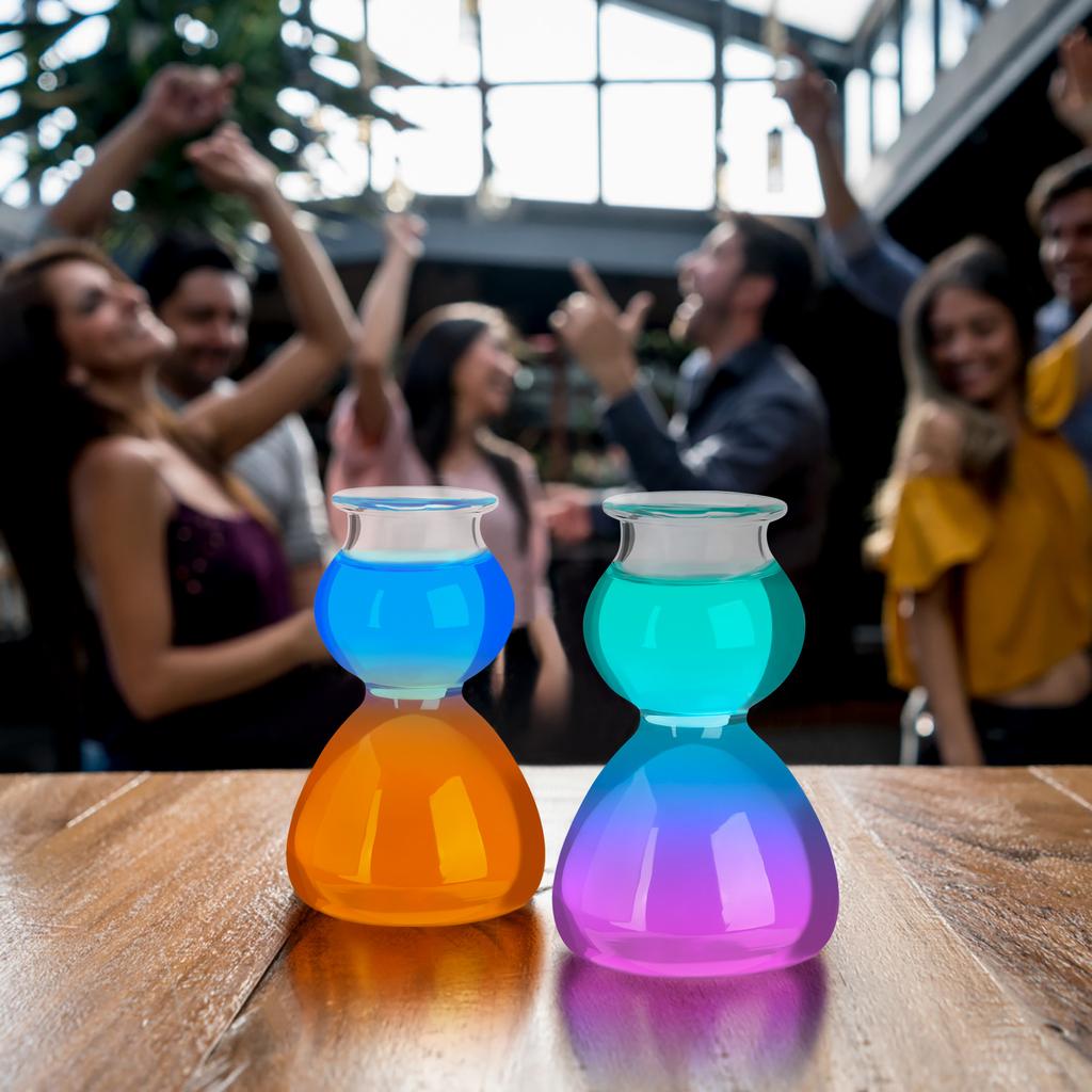 2 Pcs 120ml Clear Absinthe Cup Professional Crystal Wine Glass Layered Gourd Dark Bomb Vermouth Cocktail Glass Vodka Shot Glass