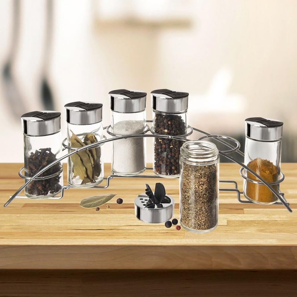 Spice Rack with Containers, 7 Pieces.