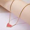 Collier en Acier Titane Amour - Polyvalent pour Femmes, Haut de Gamme, Printemps-Été, Luxe, Petite Échelle, Simple Chaîne de Collier