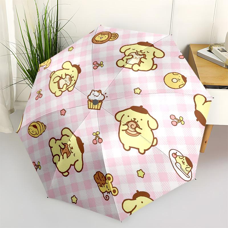 1pc Cute Puppies and Pastries Pattern Umbrella with Plastic Handle, Suitable for All Seasons Outdoor YUSAN386