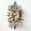 Christmas Wreath Hanging Garland Rattan Bow Front Door Staircase Garden Xmas