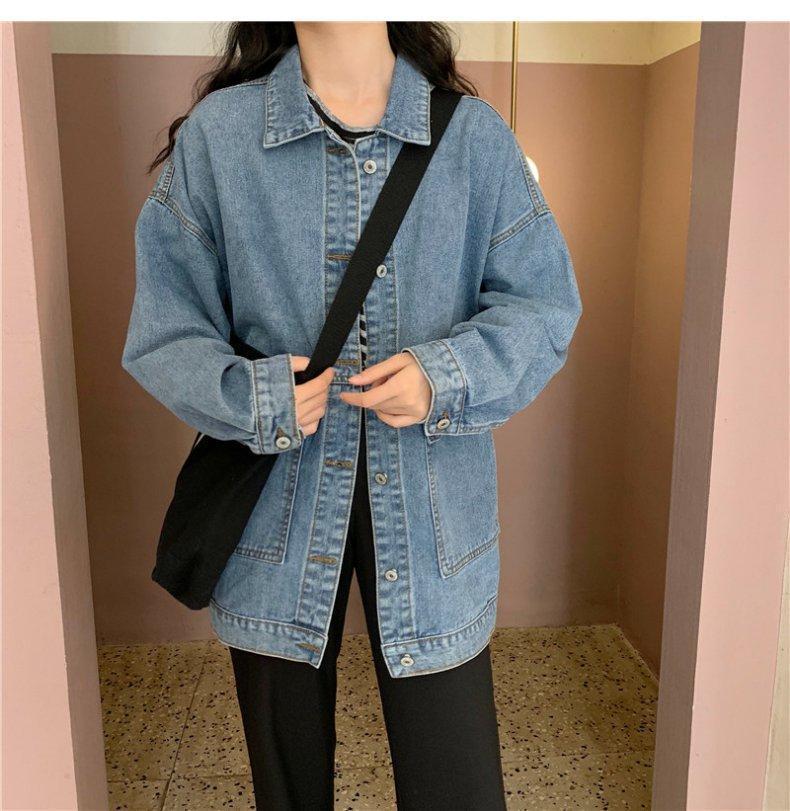 Autumn 2025 Women's Retro Salt-Style Denim Jacket - Loose Korean Workwear Trend