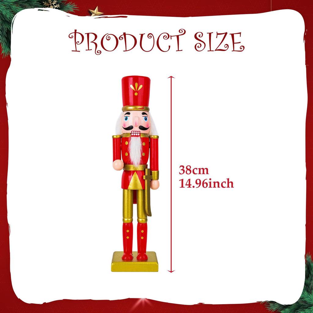 Christmas Nutcracker Figurine Decor Arts Crafts Decorative Statue Tabletop Ornament for