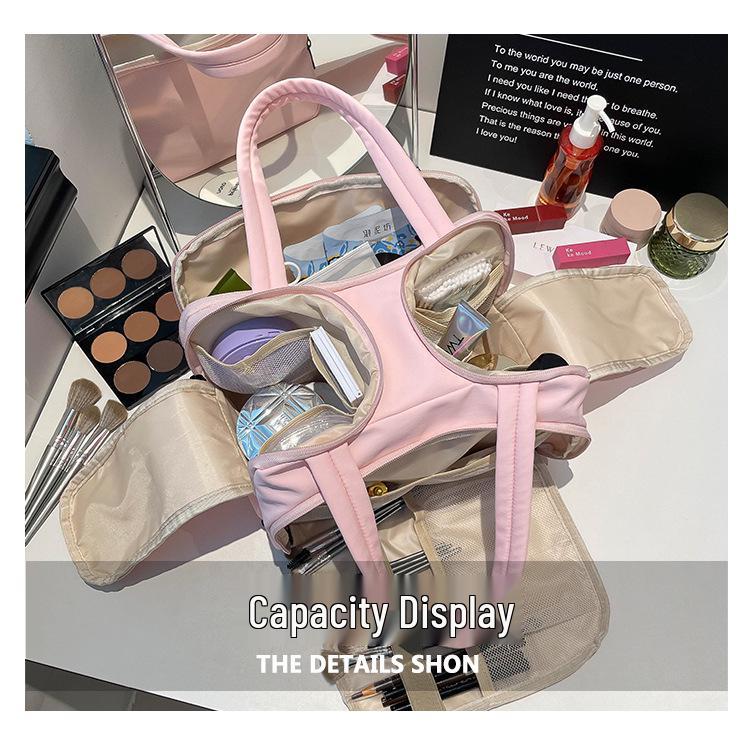 Women's 2025 Multi-Functional Cross-Border Handbag: Large Capacity Fashion Cosmetic & Toiletry Bag with Portable Partition Storage.