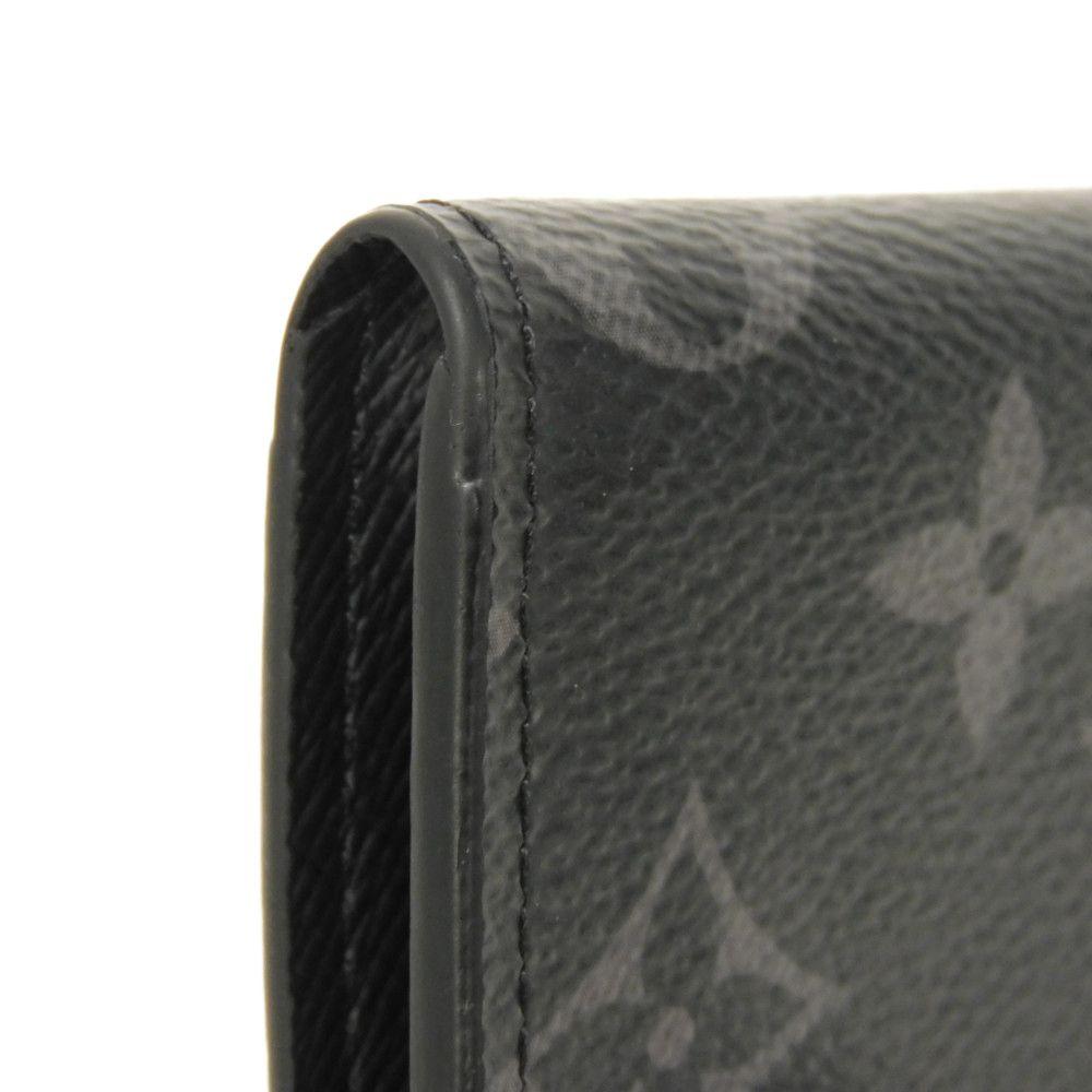 Gebrauchtes LV Logo L-Reißverschluss-Portemonnaie mit RFID IC-Chip (Monogram Eclipse) - Modell 12564 Geldbörse Jour M63536 7943 Schwarz Herren