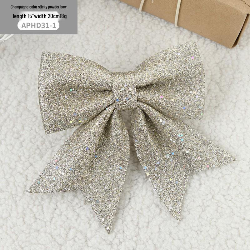 

ялинкові прикраси: Червоний, Білий, Золотий та Рожевий Бант з Паєток з Перловими Акцентами 20 cm шампанського