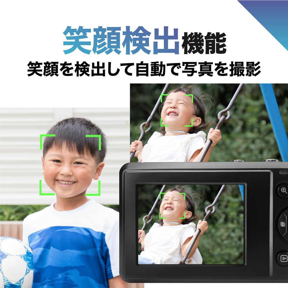 [Spare + 32GB microSD] BLUEWIDE Compact Digital Camera, 44 Megapixels, 8 Effective Pixels, 4K Video, Autofocus, 16x Digital Zoom, Perfect for School