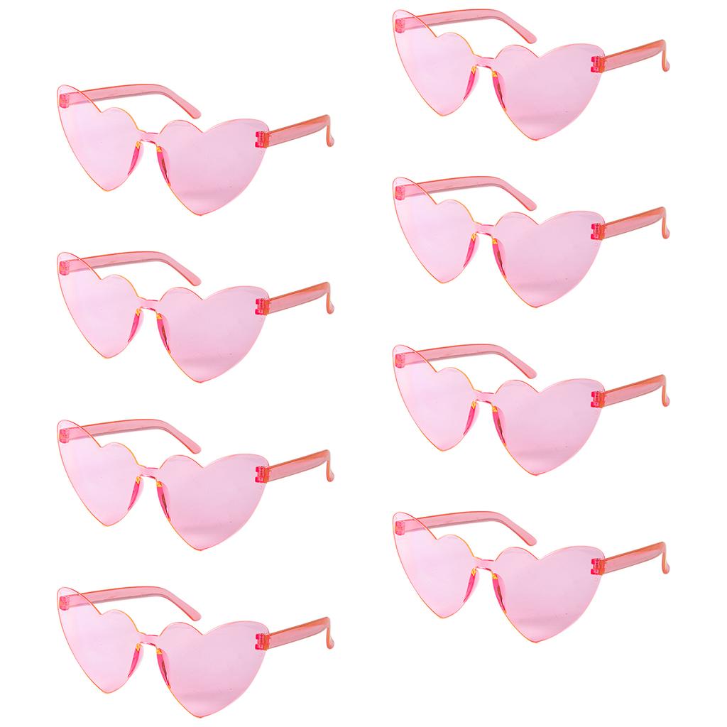 8 Pairs Heart Shaped Sunglasses Candy Color Glasses for Wedding Team Bride Gifts Bachelorette Party Bridal Shower Decor Supplies
