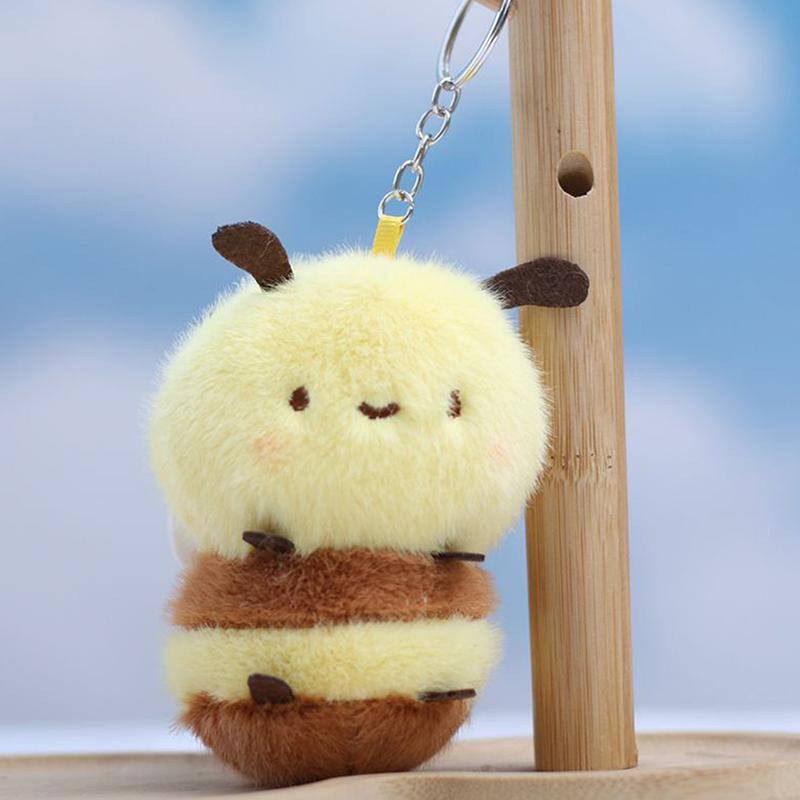 Bee Doll Pendant Key Chain Stylish Backpack Purse Doll Pendant Plush Girl Gift Pendant Car Interior Cute Insect Keychain
