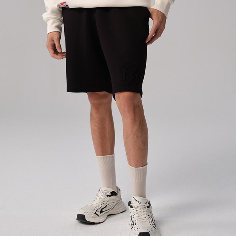 New Era MLB New York Yankees Embroidered Comfortable Letter Solid Color Casual Shorts Unisex shorts Black 14187414