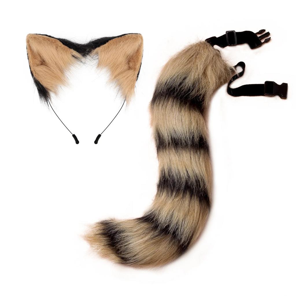 New Halloween Party Adjustable Simulation Fox Tail Plush Fox Ears Hair Band Cosplay Anime Exhibition Dress Up Anime Accessories